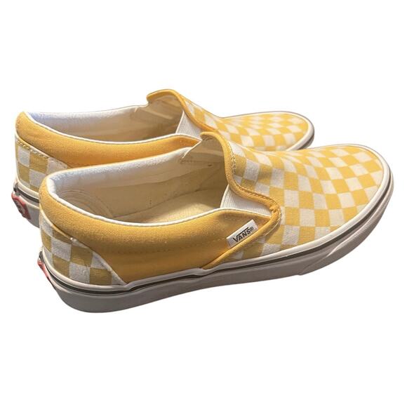 Vans Yellow Classic Checkerboard Slip On Skateboard Shoes Men 6.5 Women Size 8 - Picture 3 of 10